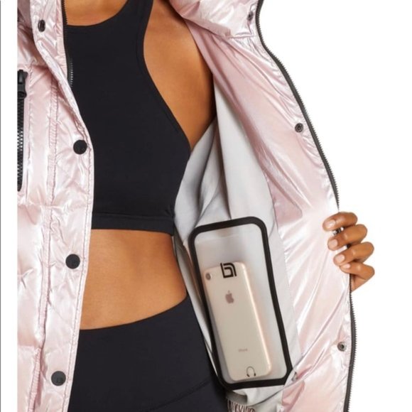 Blanc Noir BREAKTHROUGH PUFFER JACKET PINK SHINY LIQUID FINISH - Picture 5 of 7